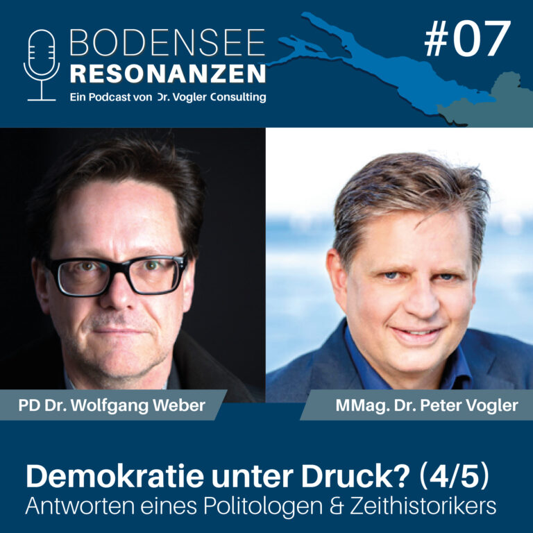 Podcast 07 Demokratie 4von5 768x768 - Ist die Demokratie unter Druck? - mit PD Prof. Dr. Wolfgang Weber, MA, MAS; Zeithistoriker (Reihe "Demokratie", Teil 4/5)